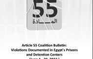 Article 55 Coalition Bulletin: Violations Documented in Egypt's Prisons and Detention Centers  (June 1-30, 2023)