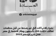 نشرة بالانتهاكات التي تم رصدها من قبل منظمات تحالف 