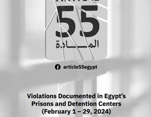 Egypt: Article 55 coalition documents prison human rights abuses in February 2024 bulletin